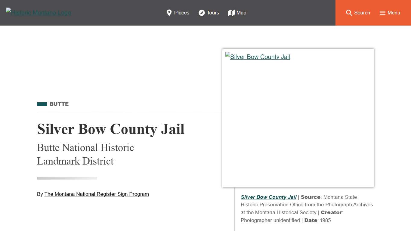 Silver Bow County Jail - Butte National Historic Landmark District Historic Montana